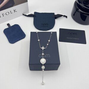 APM Monaco Pearl Drop Star Necklace